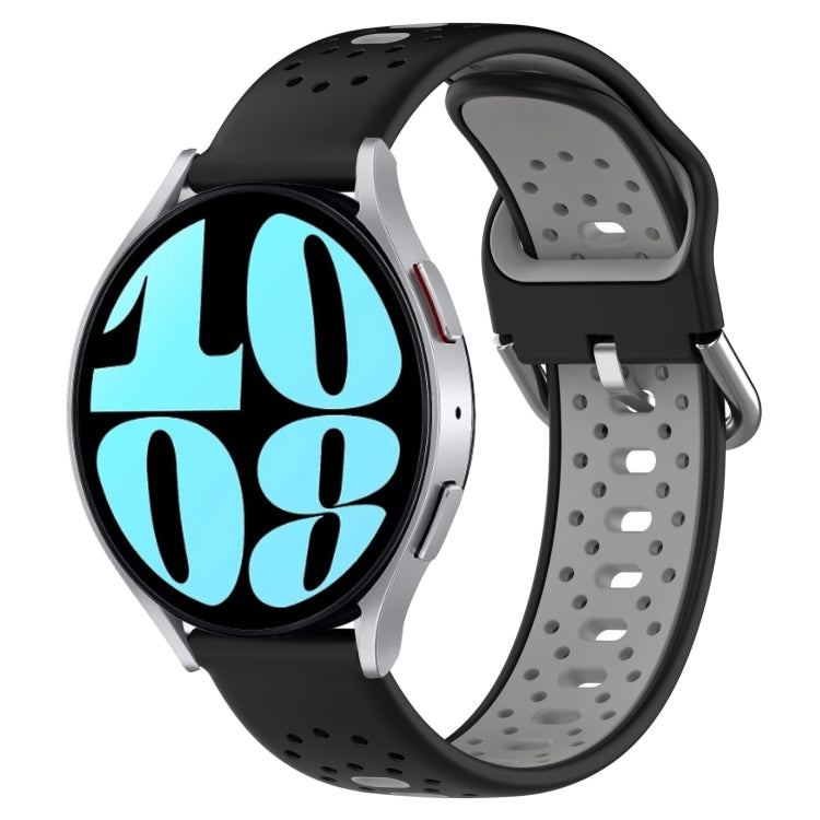 20mm Breathable Two-Color Silicone Watch Band, For Samsung Galaxy Watch Active 2 44mm, For Samsung Galaxy Watch 42mm, For Samsung Galaxy Watch 6 44mm
