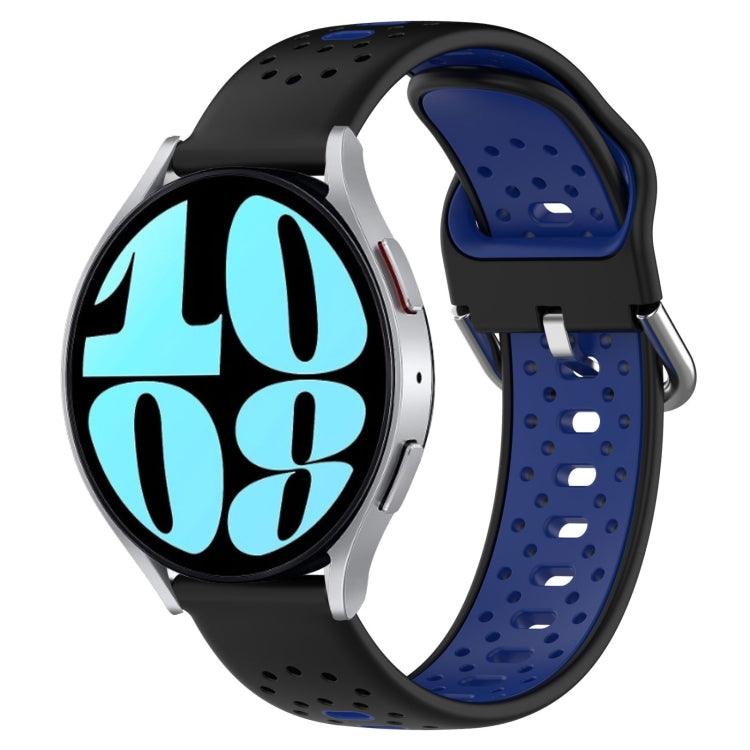 20mm Breathable Two-Color Silicone Watch Band, For Samsung Galaxy Watch Active 2 44mm, For Samsung Galaxy Watch 42mm, For Samsung Galaxy Watch 6 44mm