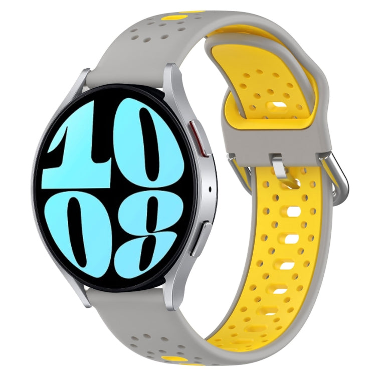 20mm Breathable Two-Color Silicone Watch Band, For Samsung Galaxy Watch Active 2 44mm, For Samsung Galaxy Watch 42mm, For Samsung Galaxy Watch 6 44mm