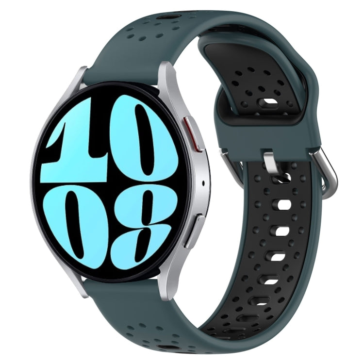 20mm Breathable Two-Color Silicone Watch Band, For Samsung Galaxy Watch 6 40mm, For Samsung Galaxy Watch 6 Classic 43mm