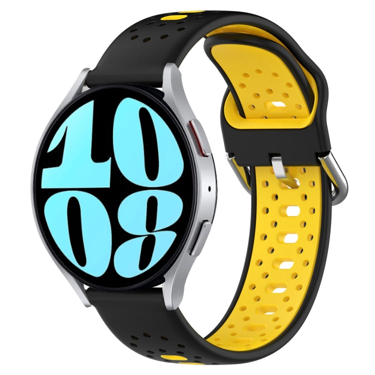 20mm Breathable Two-Color Silicone Watch Band, For Samsung Galaxy Watch 6 40mm, For Samsung Galaxy Watch 6 Classic 43mm