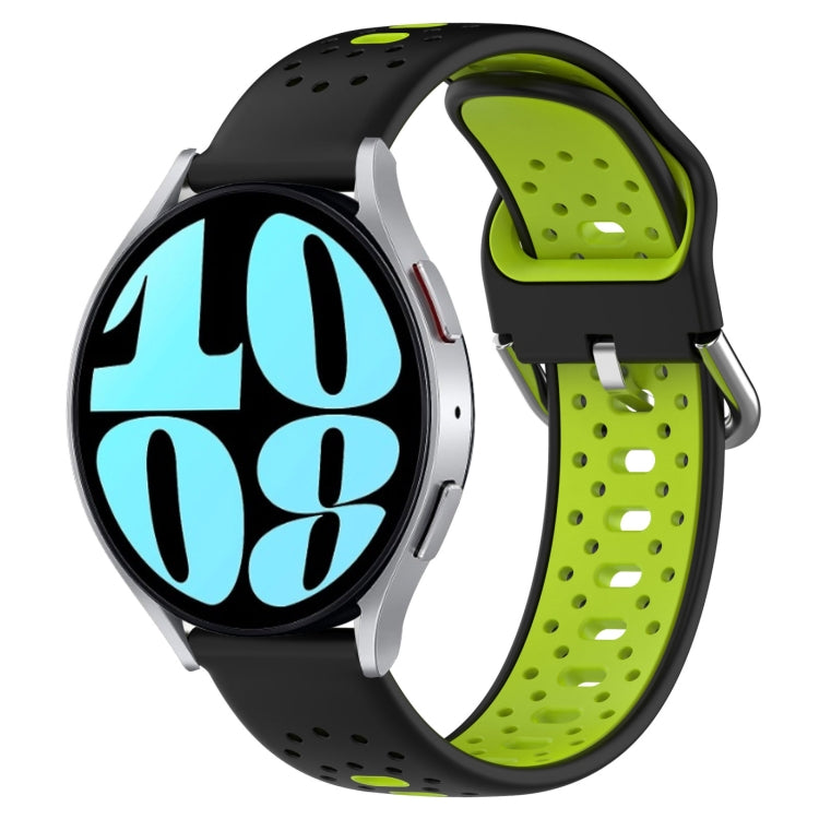 20mm Breathable Two-Color Silicone Watch Band, For Samsung Galaxy Watch 6 40mm, For Samsung Galaxy Watch 6 Classic 43mm