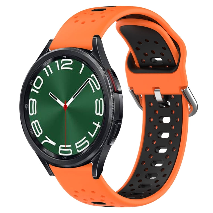 20mm Breathable Two-Color Silicone Watch Band, For Samsung Galaxy Watch 5 44mm, For Samsung Galaxy Watch 6 Classic 47mm, For Samsung Galaxy Watch 5 40mm