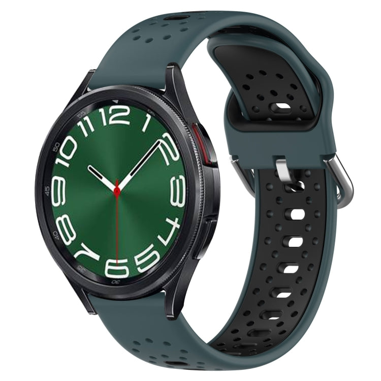 20mm Breathable Two-Color Silicone Watch Band, For Samsung Galaxy Watch 5 44mm, For Samsung Galaxy Watch 6 Classic 47mm, For Samsung Galaxy Watch 5 40mm