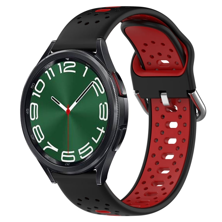 20mm Breathable Two-Color Silicone Watch Band, For Samsung Galaxy Watch 5 44mm, For Samsung Galaxy Watch 6 Classic 47mm, For Samsung Galaxy Watch 5 40mm