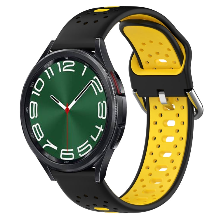20mm Breathable Two-Color Silicone Watch Band, For Samsung Galaxy Watch 5 44mm, For Samsung Galaxy Watch 6 Classic 47mm, For Samsung Galaxy Watch 5 40mm