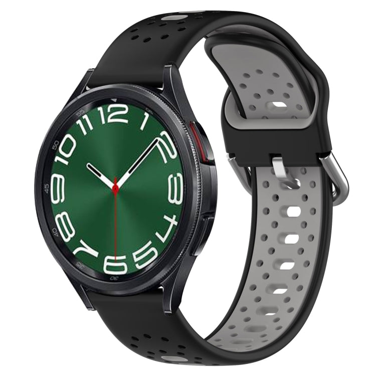 20mm Breathable Two-Color Silicone Watch Band, For Samsung Galaxy Watch 5 44mm, For Samsung Galaxy Watch 6 Classic 47mm, For Samsung Galaxy Watch 5 40mm