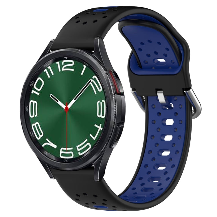 20mm Breathable Two-Color Silicone Watch Band, For Samsung Galaxy Watch 5 44mm, For Samsung Galaxy Watch 6 Classic 47mm, For Samsung Galaxy Watch 5 40mm
