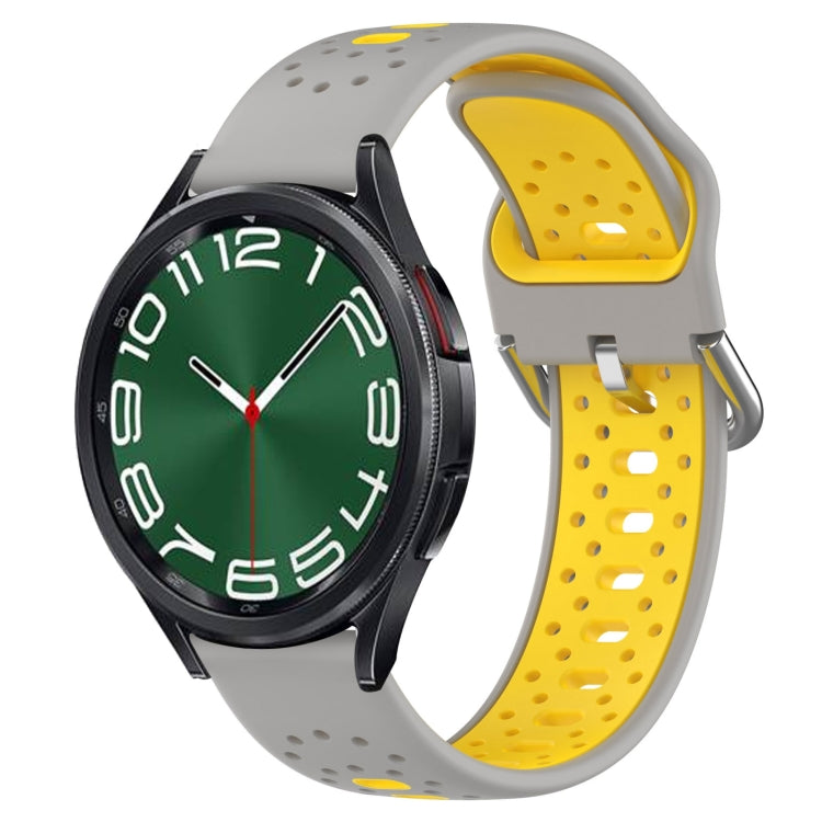 20mm Breathable Two-Color Silicone Watch Band, For Samsung Galaxy Watch 5 44mm, For Samsung Galaxy Watch 6 Classic 47mm, For Samsung Galaxy Watch 5 40mm