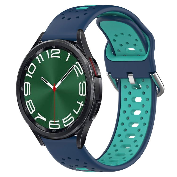 20mm Breathable Two-Color Silicone Watch Band, For Samsung Galaxy Watch 5 44mm, For Samsung Galaxy Watch 6 Classic 47mm, For Samsung Galaxy Watch 5 40mm