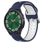 20mm Breathable Two-Color Silicone Watch Band, For Samsung Galaxy Watch 5 44mm, For Samsung Galaxy Watch 6 Classic 47mm, For Samsung Galaxy Watch 5 40mm
