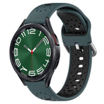 20mm Breathable Two-Color Silicone Watch Band, For Samsung Galaxy Watch 6 40mm, For Samsung Galaxy Watch 6 Classic 43mm