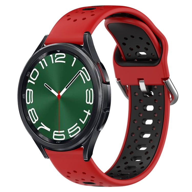 20mm Breathable Two-Color Silicone Watch Band, For Samsung Galaxy Watch 6 40mm, For Samsung Galaxy Watch 6 Classic 43mm