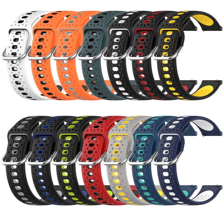 20mm Breathable Two-Color Silicone Watch Band, For Huawei Watch GT3 Pro 43mm, For Huawei Watch GT3 42mm, For Huawei Watch GT2 42mm