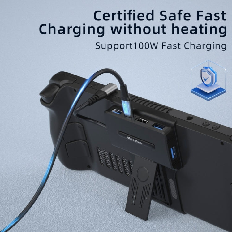 V266 For Steam Deck 5 in 1 Bracket Docking Station Charging Base Support 4K/60Hz USB3.0, V266 5 in 1