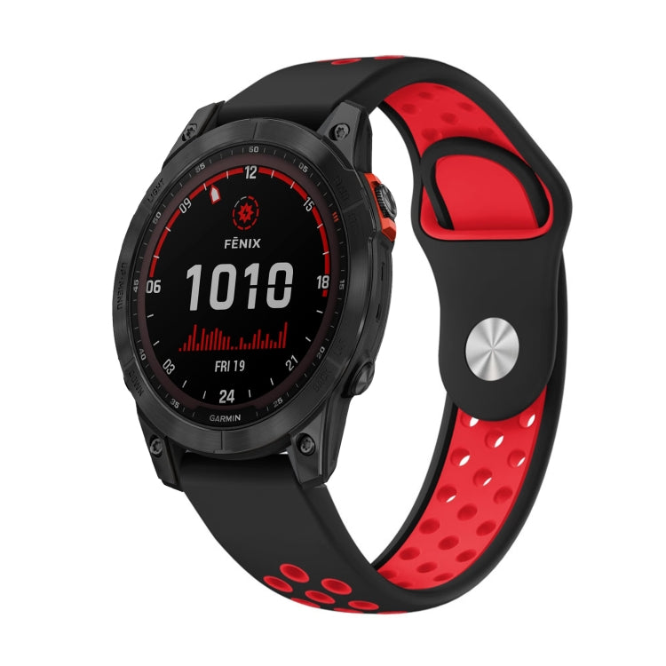 22mm Sports Breathable Silicone Watch Band, For Garmin Fenix 7 Solar, For Garmin Fenix 7 Sapphire Solar, For Garmin EPIX Gen 2, For Garmin Approach S62