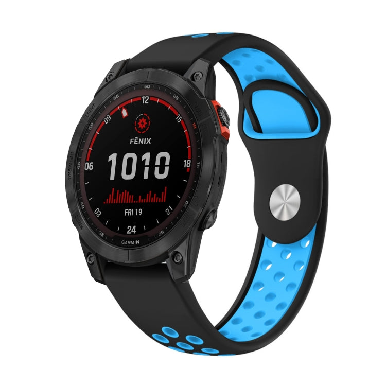 22mm Sports Breathable Silicone Watch Band, For Garmin Fenix 7 Solar, For Garmin Fenix 7 Sapphire Solar, For Garmin EPIX Gen 2, For Garmin Approach S62