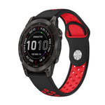 22mm Sports Breathable Silicone Watch Band, For Garmin Fenix 7 Solar, For Garmin Fenix 7 Sapphire Solar, For Garmin EPIX Gen 2, For Garmin Approach S62