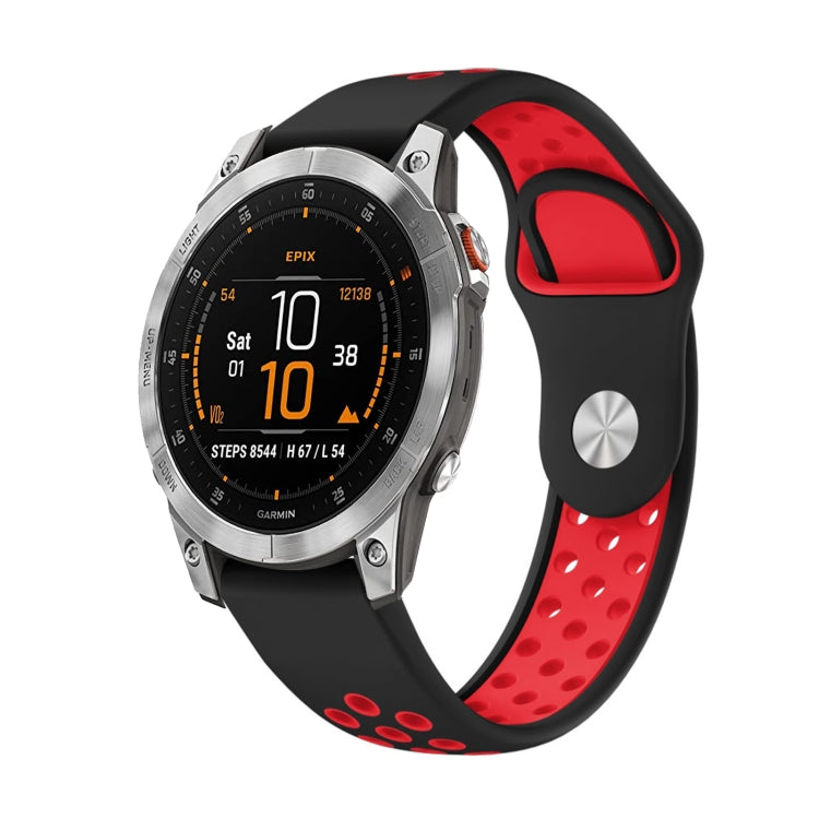 22mm Sports Breathable Silicone Watch Band, For Garmin Fenix 7 Solar, For Garmin Fenix 7 Sapphire Solar, For Garmin EPIX Gen 2, For Garmin Approach S62