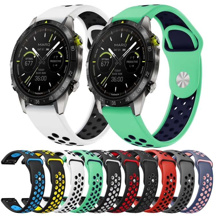 22mm Sports Breathable Silicone Watch Band, For Garmin Instinct, For Garmin Descent G1