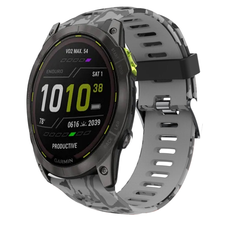 26mm Camouflage Printed Silicone Watch Band, For Garmin Instinct 2X Solar, For Garmin D2 Delta PX, For Garmin Tactix 7 Pro, For Garmin Tactix 7, For Garmin Fenix 7X, For Garmin Fenix 7X Solar, For Garmin Tactix Delta, For Garmin Enduro 2
