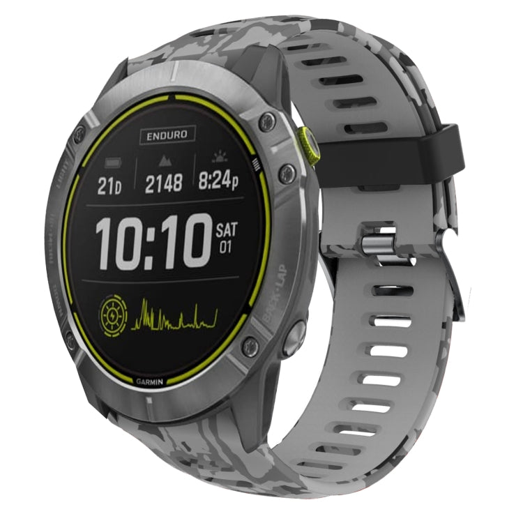 26mm Camouflage Printed Silicone Watch Band, For Garmin Enduro, For Garmin Fenix 6X, For Garmin Fenix 6X Pro, For Garmin Fenix 6X Sapphire, For Garmin Fenix 5X Sapphire, For Garmin Fenix 5X Plus, For Garmin Fenix 3, For Garmin Fenix 3 HR