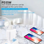 35W PD3.0 USB-C / Type-C Dual Port Charger for iPhone / iPad Series, US Plug, EU Plug