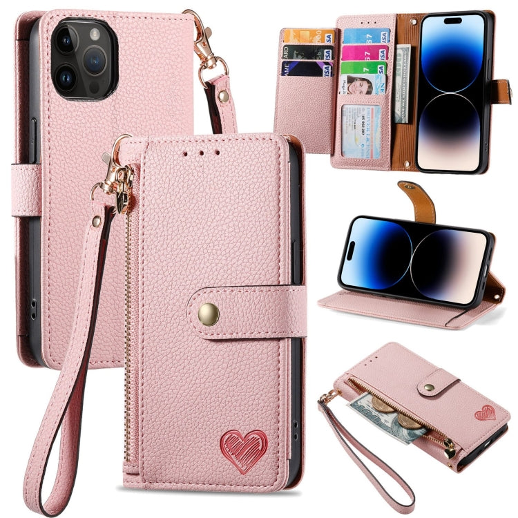 غطاء هاتف من الجلد مع سحاب وحزام معصم، لهواتف iPhone 14 Pro Max، iPhone 7 / 8 / SE 2022، iPhone 13 Pro Max، iPhone 13 Pro، iPhone 13، iPhone 12 / 12 Pro، iPhone 12 Pro Max، iPhone 11 Pro Max