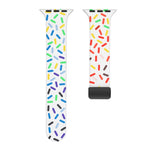 Rainbow Dots Silicone Magnetic Black Buckle Watch Band, For Apple Watch 38mm
