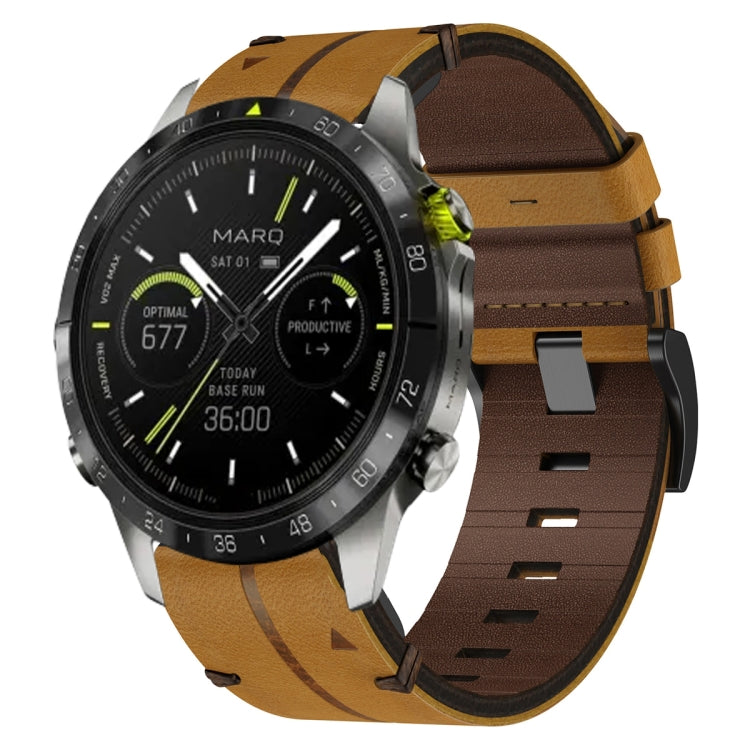Leather Textured 22mm Watch Band, For Garmin Fenix E 47mm, For Garmin Fenix 8 MIP 47mm, For Garmin Fenix 8 AMOLED 47mm, For Garmin Fenix 7 Pro 47mm, For Garmin Epix Pro 47mm, For Garmin MARQ Athlete Gen 2, For Garmin MARQ Commander                     ...