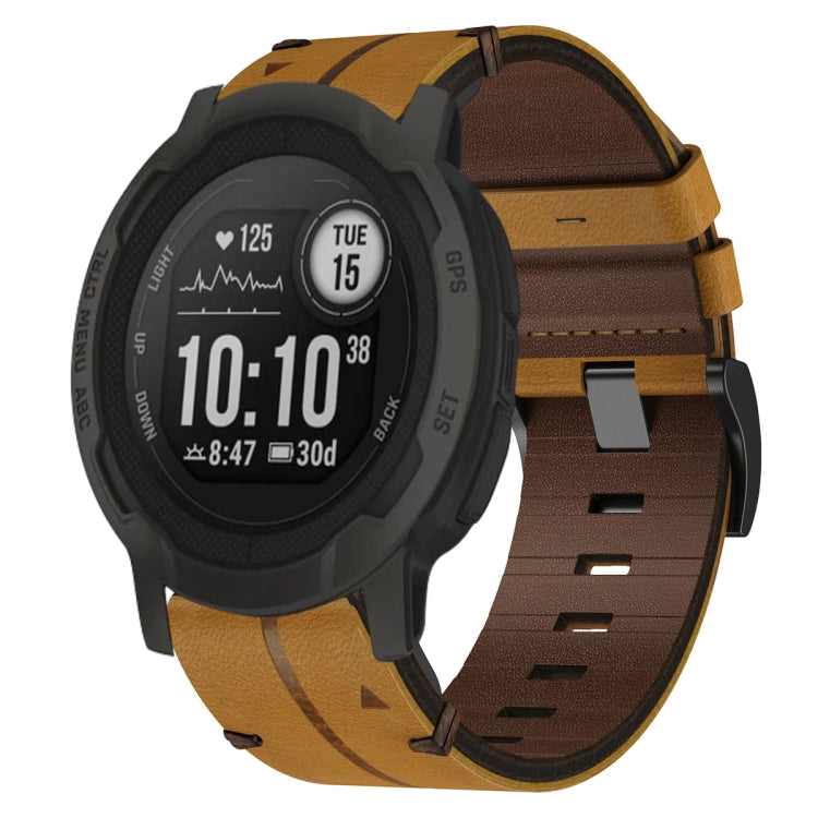 Leather Textured 22mm Watch Band, For Garmin Fenix E 47mm, For Garmin Fenix 8 MIP 47mm, For Garmin Fenix 8 AMOLED 47mm, For Garmin Fenix 7 Pro 47mm, For Garmin Epix Pro 47mm, For Garmin MARQ Athlete Gen 2, For Garmin MARQ Commander                     ...
