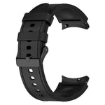 Silicone Leather Black Buckle Watch Band, For Samsung Galaxy Watch 6 Classic, For Samsung Galaxy Watch 6