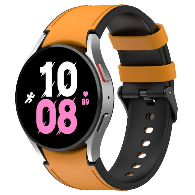 Silicone Leather Black Buckle Watch Band, For Samsung Galaxy Watch 6 Classic, For Samsung Galaxy Watch 6