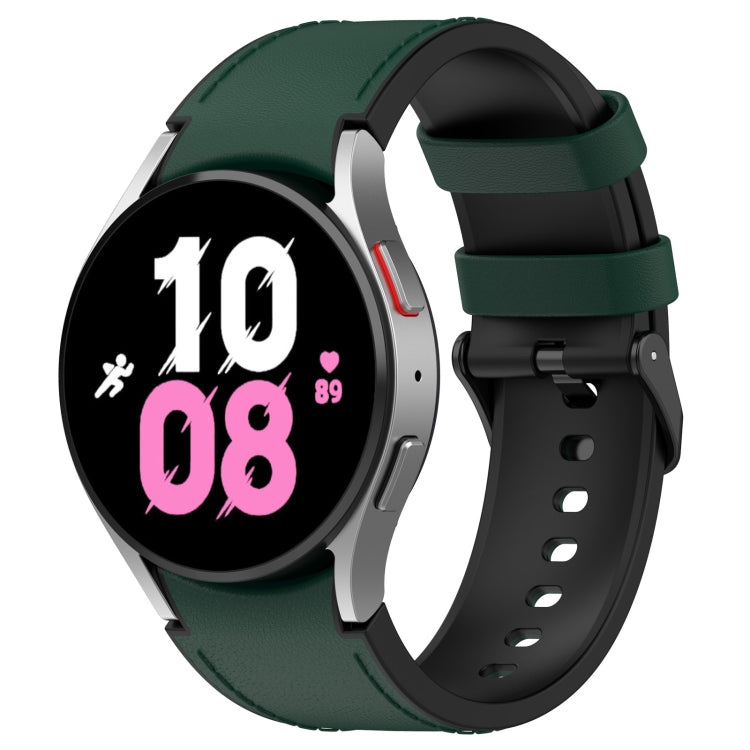 Silicone Leather Black Buckle Watch Band, For Samsung Galaxy Watch 6 Classic, For Samsung Galaxy Watch 6