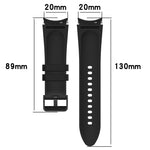 Silicone Leather Black Buckle Watch Band, For Samsung Galaxy Watch 6 Classic, For Samsung Galaxy Watch 6