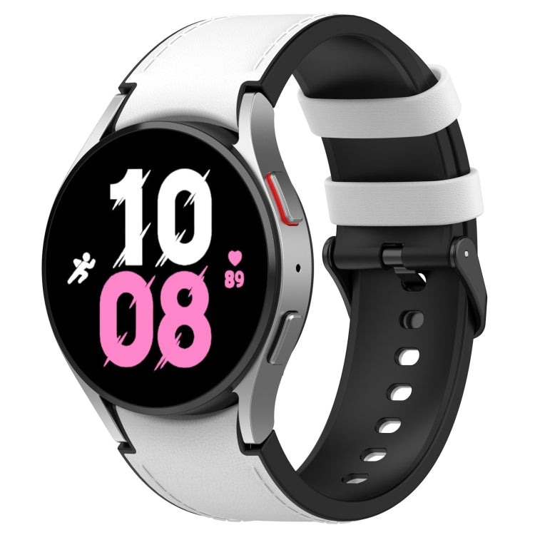 Silicone Leather Black Buckle Watch Band, Size:S, For Samsung Galaxy Watch 6 Classic, For Samsung Galaxy Watch 6