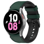 Silicone Leather Black Buckle Watch Band, Size:S, For Samsung Galaxy Watch 6 Classic, For Samsung Galaxy Watch 6