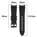 Silicone Leather Black Buckle Watch Band, Size:S, For Samsung Galaxy Watch 6 Classic, For Samsung Galaxy Watch 6
