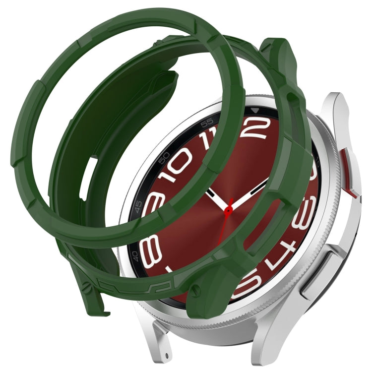 Rotating Ring  + TPU Armor Watch Protective Case, For Samsung Galaxy Watch 6 Classic 47mm, For Samsung Galaxy Watch 6 Classic 43mm