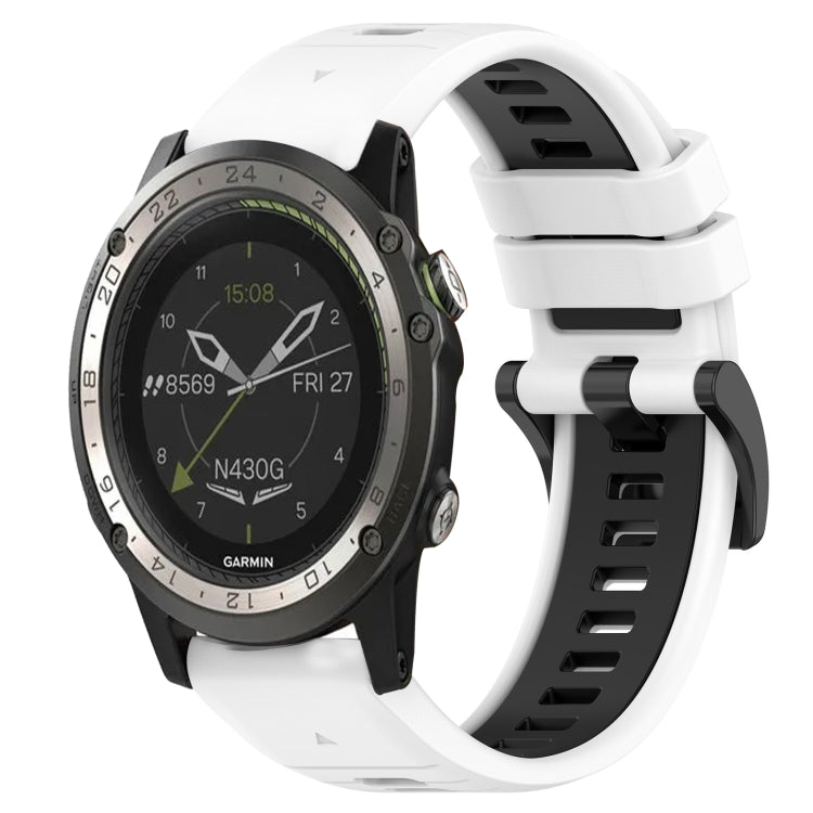 Sports Two-Color 26mm Silicone Watch Band, For Garmin D2 Charlie, For Garmin D2 Delta PX, For Garmin Descent MK 1, For Garmin Descent Mk3i 51mm