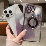 Gradient Glitter Electroplating MagSafe TPU Phone Case, For iPhone 16 Pro, For iPhone 16 Plus, For iPhone 15 Pro Max, For iPhone 15 Pro, For iPhone 15 Plus, For iPhone 15, For iPhone 14 Plus