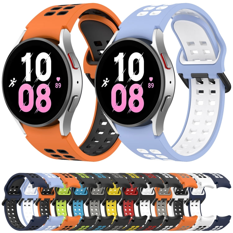 Two-Color Breathable Silicone Watch Band, For Samsung  Galaxy Watch 4 Classic 42mm