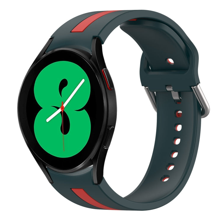 سوار ساعة سيليكون ثنائي اللون، لساعات Samsung Galaxy Watch 4 44mm، Samsung Galaxy Watch 4 40mm، Samsung Galaxy Watch 4 Classic 46mm، Samsung Galaxy Watch 4 Classic 42mm