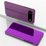 Plated Mirror Horizontal Flip Leather Phone Case with Holder, For iPhone 17e / 16e, For iPhone 17 Pro Max, For iPhone 17 Pro, For iPhone 17, For iPhone Air, For iPhone 16 Pro Max