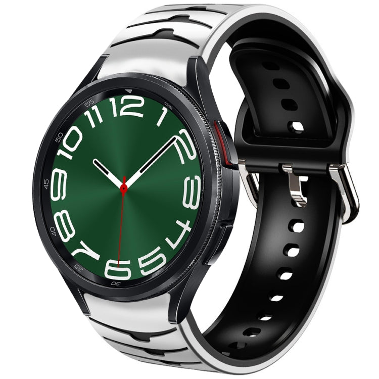 سوار ساعة سيليكون بنقشة منحنية، لساعات Samsung Galaxy Watch 6 Classic مقاس 47 مم، لساعات Samsung Galaxy Watch 6 مقاس 44 مم، لساعات Samsung Galaxy Watch 6 مقاس 40 مم
