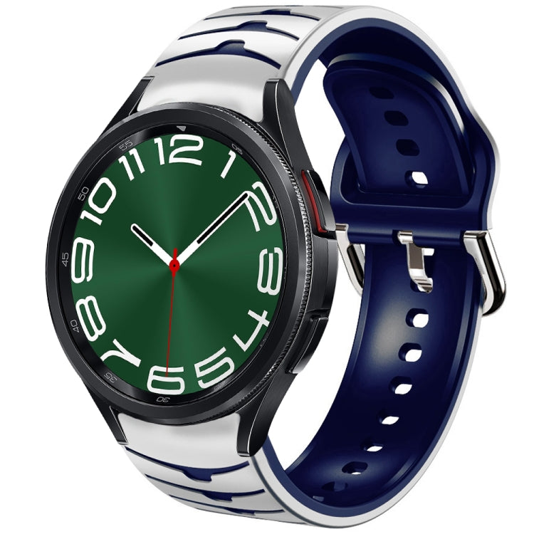 سوار ساعة سيليكون بنقشة منحنية، لساعات Samsung Galaxy Watch 6 Classic مقاس 47 مم، لساعات Samsung Galaxy Watch 6 مقاس 44 مم، لساعات Samsung Galaxy Watch 6 مقاس 40 مم