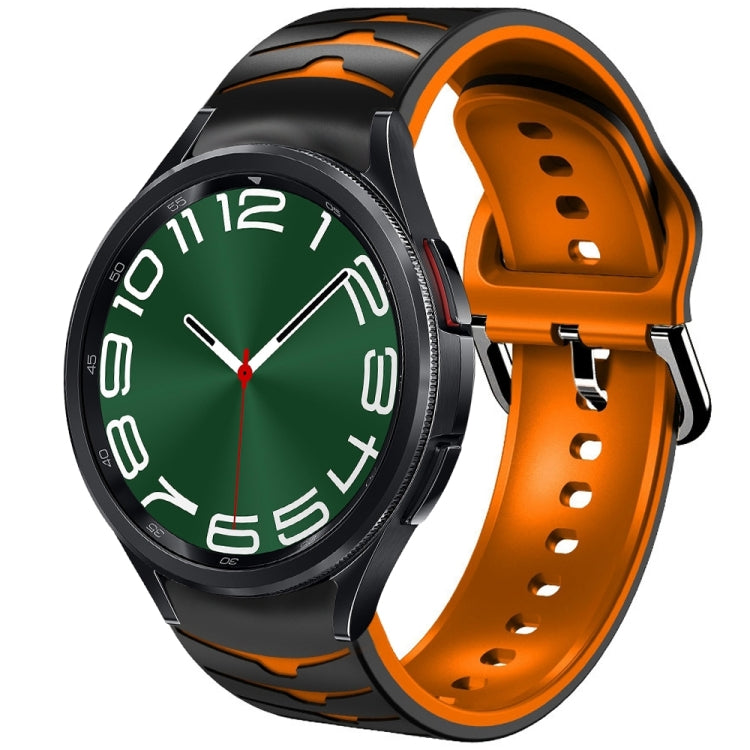 سوار ساعة سيليكون بنقشة منحنية، لساعات Samsung Galaxy Watch 6 Classic مقاس 47 مم، لساعات Samsung Galaxy Watch 6 مقاس 44 مم، لساعات Samsung Galaxy Watch 6 مقاس 40 مم