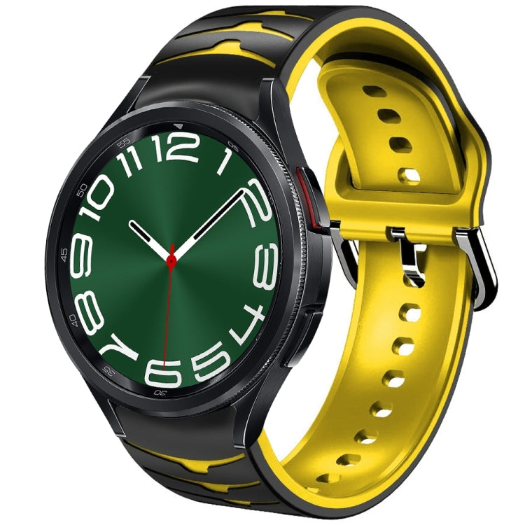 سوار ساعة سيليكون بنقشة منحنية، لساعات Samsung Galaxy Watch 6 Classic مقاس 47 مم، لساعات Samsung Galaxy Watch 6 مقاس 44 مم، لساعات Samsung Galaxy Watch 6 مقاس 40 مم