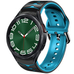 سوار ساعة سيليكون بنقشة منحنية، لساعات Samsung Galaxy Watch 6 Classic مقاس 47 مم، لساعات Samsung Galaxy Watch 6 مقاس 44 مم، لساعات Samsung Galaxy Watch 6 مقاس 40 مم