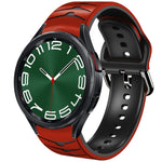 سوار ساعة سيليكون بنقشة منحنية، لساعات Samsung Galaxy Watch 6 Classic مقاس 47 مم، لساعات Samsung Galaxy Watch 6 مقاس 44 مم، لساعات Samsung Galaxy Watch 6 مقاس 40 مم